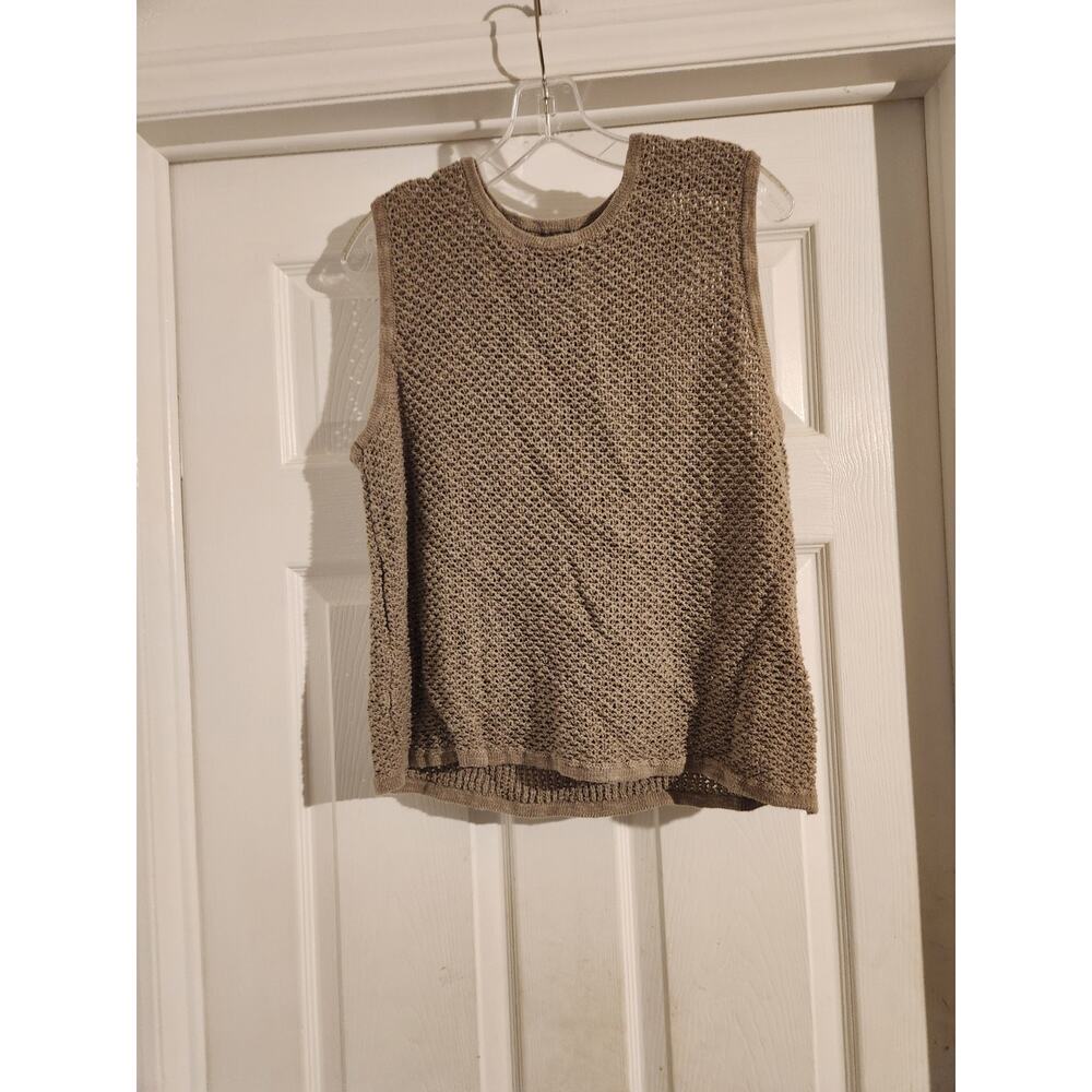 Abercrombie & Fitch Cable Knit Sweater Vest Sz M Tan